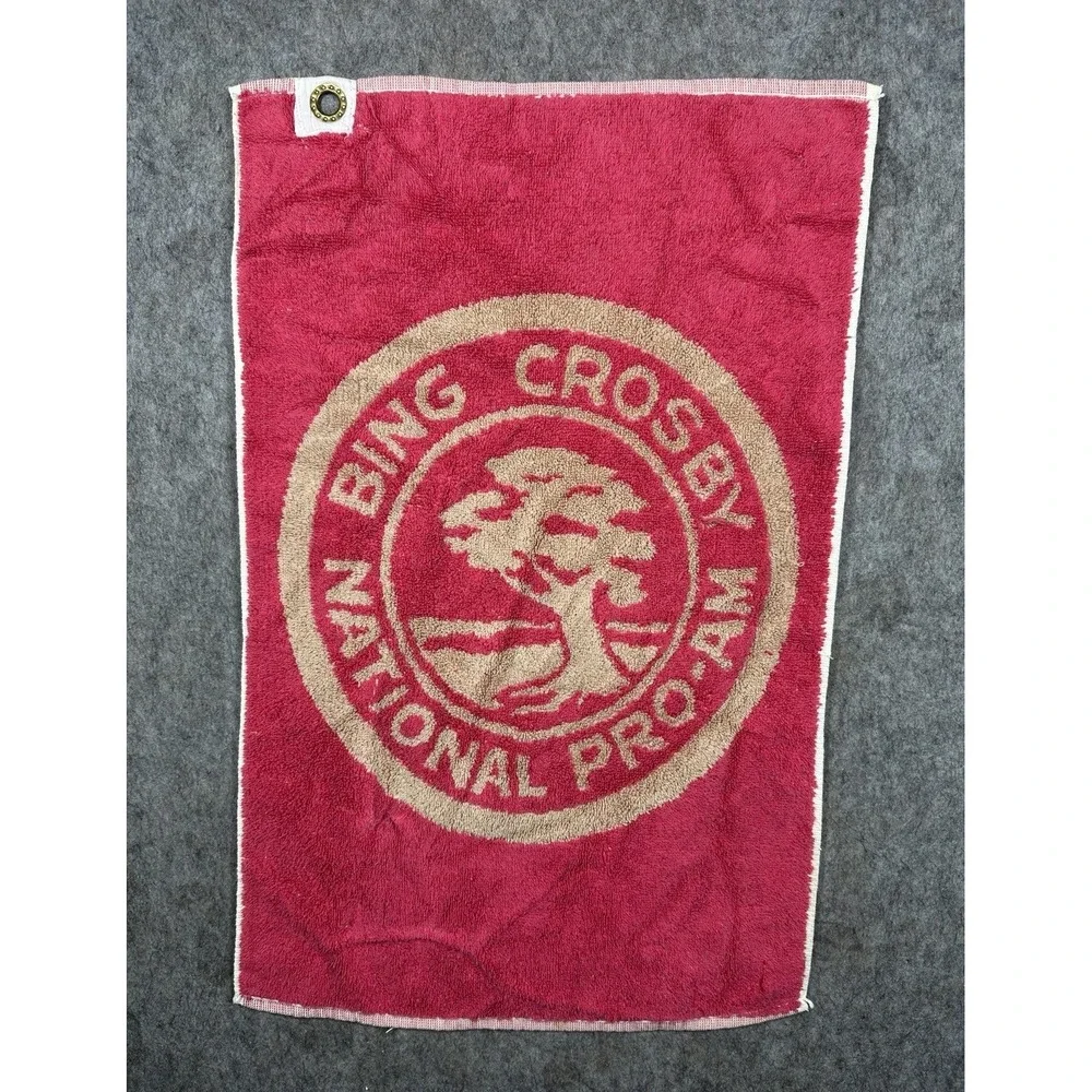 Vintage Bing Crosby National Pro-Am Golf Bag Towel Martex USA 21x16 Pebble Beach